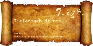 Tiefenbach Áron névjegykártya